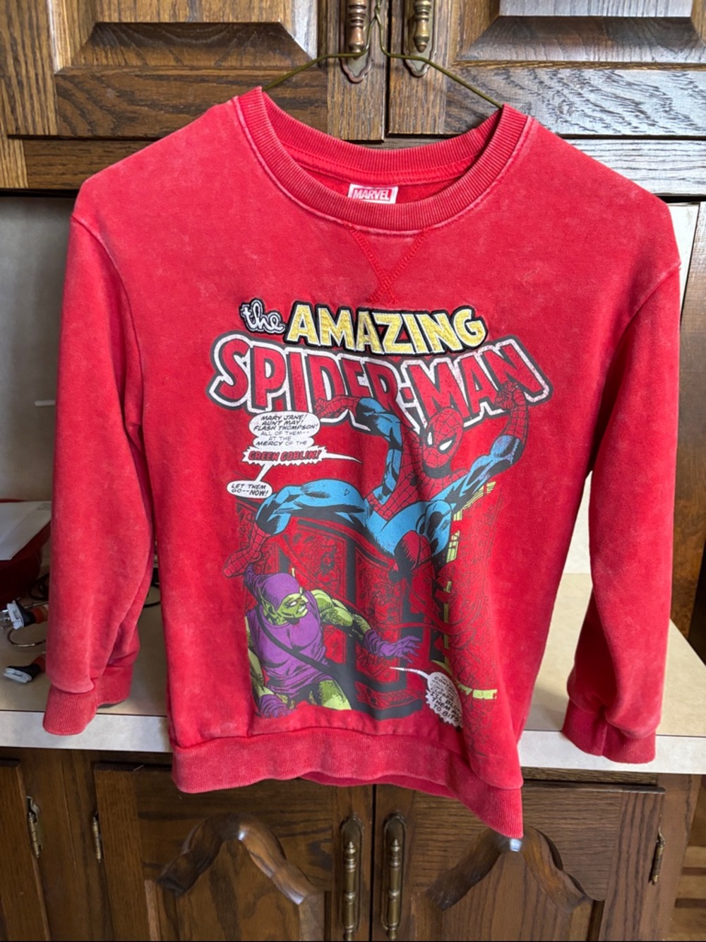 Marvel The Amazing Spider-Man Goblin mineral-washed crewneck sweatshirt Boys M-8